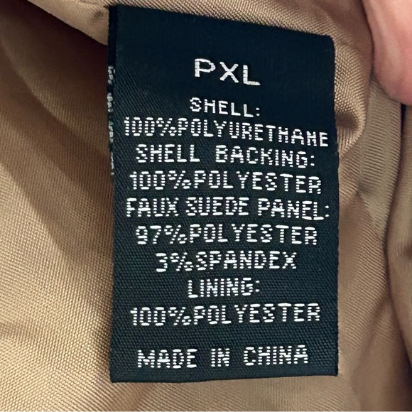 Baccini Women’s Tan Zip-Up Faux Leather Jacket Size XLP - Picture 3 of 7